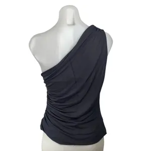 NEW Zara Women's Gray Ruched One Shoulder Sleeveless Asymmetrical Tank Top Sz L thumbnail 4