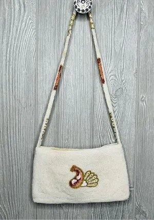 Vintage Walborg Seed Beaded Evening Bag clutch purse with beaded strap thumbnail 6