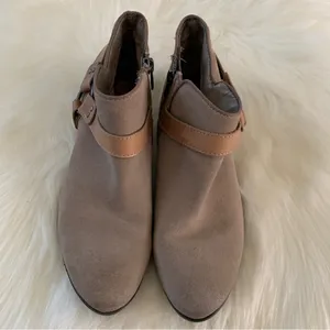 Sam Edelman Phoenix Taupe Suede Ankle Bootie Leather Strap Boot Size 7.5 thumbnail 7