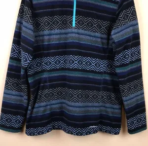 Women’s Fleece Striped Patterned Quarter Zip-Up Sweatshirt thumbnail 3