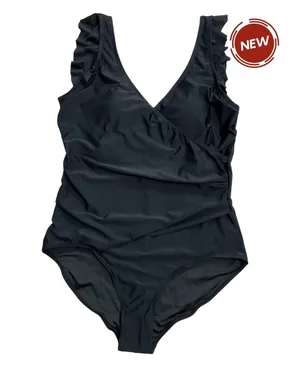 Marina West Women Size XXL Black Swimsuit One Piece Ruffle NWT (27-109) thumbnail 1