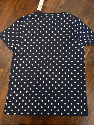 JCrew Size M Women's Navy Polka Dot Short Sleeve Tee NWT thumbnail 2