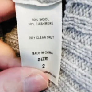PHARAOH Knit Sweater Grey Wool Cashmere Blend Cropped Pullover Quiet Luxury M thumbnail 7