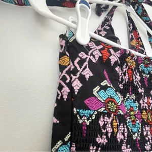 Anthropologie Edme & Esyllte Black Floral Halter Dress Size 4 thumbnail 8