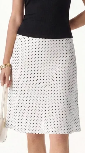 OGL Women Size XS Black White Polka Dot Skirt A-Line Flare Cotton Casual Retro thumbnail 1