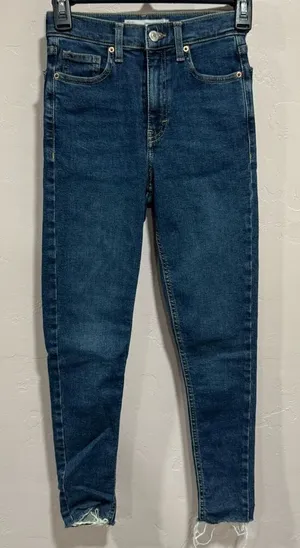 Topshop Moto Jamie 25 x 30 blue denim jeans thumbnail 1