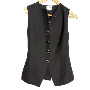 SNDYS Revolve Emiliana Black Button Front Tailored Sleeveless Vest Top Size XS thumbnail 2