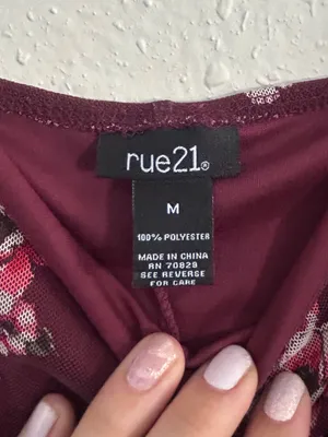 Rue21 Burgundy Floral Midi Slip Dress Formal Stretch Y2K Vintage Comfy Medium thumbnail 2