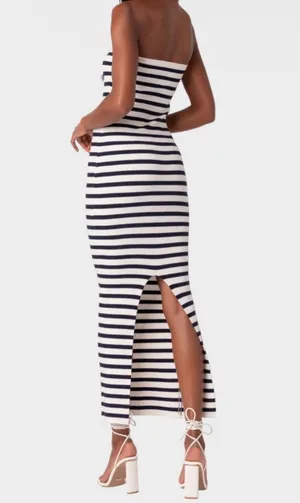 Edikted Knit Black Slitted Maxi Dress  thumbnail 2