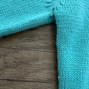 Lacoste‎ Knit Button Up Pullover Women's Sweater Turquoise 44 Large Blue Preppy thumbnail 7