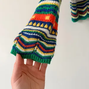 Shein Green Multicolored Striped Sweater thumbnail 5
