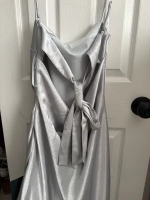 Lulus Silver Satin Dress thumbnail 4