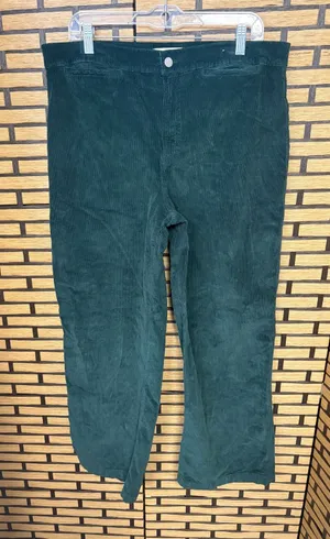 Madewell Dark‎ Green Corduroy Emmett Wide Leg Pants Size 32 thumbnail 1