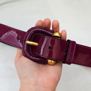 Vintage Magenta Purple Pink Leather Waist Belt OS (Fits Like XS/0-2) thumbnail 2