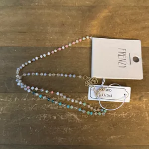 Frenzy dainty multicolor crystal bead necklace thumbnail 4