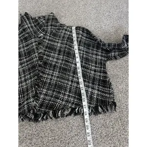 Zara‎ Tweed Turtleneck Cape Poncho Pullover Black and White Size M thumbnail 5