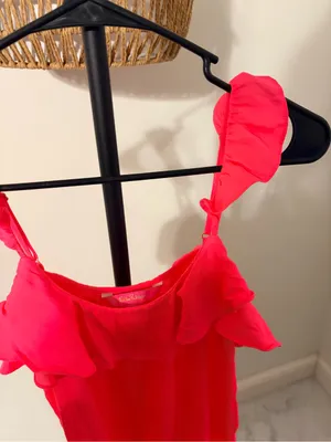 Lilly Pulitzer Hot Pink Ruffle Strap Camisole thumbnail 3