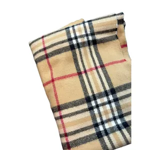 plaid winter Scarf Beige Tartan Plaid 70" x 12" Unisex thumbnail 3