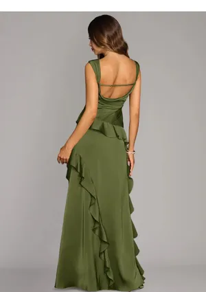 Olive green dress thumbnail 3