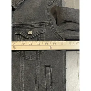 J Crew Mercantile Women's Size XXS Black Denim Jacket‎ in Distressed Wash S-306 thumbnail 3