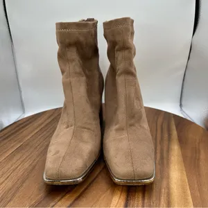 Steve Madden Nourish Faux Suede Square Toe Ankle Boots Block Heel Women's‎ 9.5M thumbnail 4