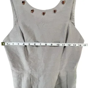 BCBGeneration Mini Dress 2 Light Gray Metallic Studded Pockets Fit Flare HOCO‎ thumbnail 9