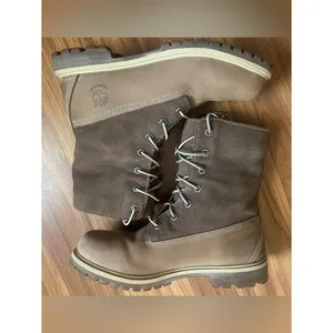 Timberland Authentics Waterproof Roll-Top Boots Brown Nubuck Women's Size 8 thumbnail 2