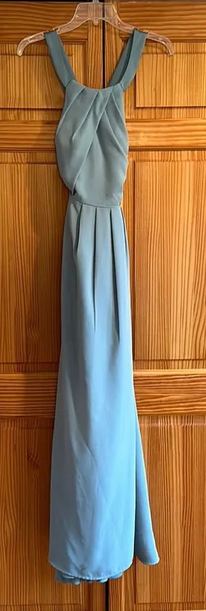 Vera Wang Pleated Cross-Back Double Cloth Dress Size 2 Bridesmaid Formal Gown thumbnail 1