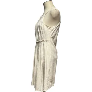 Altar'd State Sleeveless Ruffle Tie Neck Dress Tan Beige Cream Medium thumbnail 2