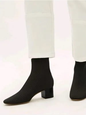 Joie Neely Black Knit Stretch Sock Booties Ankle Boots Size 10 thumbnail 1