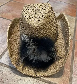 Golden west Hat company feathered cowboy hat thumbnail 1
