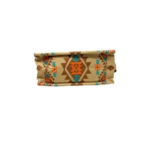 Wrangler Aztec Print Tote Bag Western Canvas Crossbody Strap Brown‎ Like New thumbnail 6