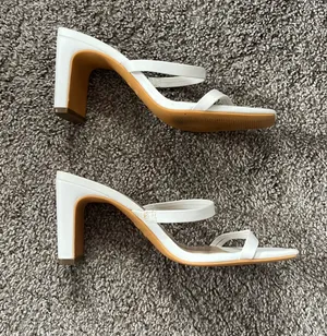 White Strappy Heels Size 5 thumbnail 1