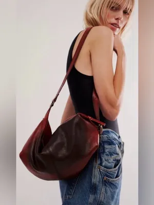 NWT Free People Rumble Leather Sling Bag ~ Dark Roast ~ SOLD OUT HTF!! thumbnail 2