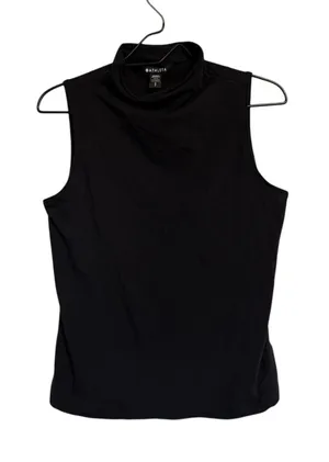 Athleta Womens‎ Mock Neck Sleeveless Tank Top Black Cotton Blend Size S Small thumbnail 1