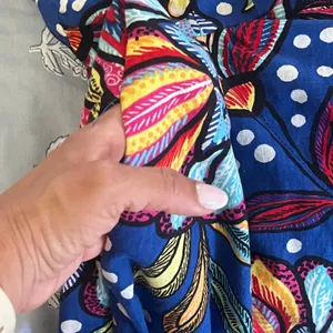 Tabitha Brown for Target Blue Floral Polka Dot Maxi Dress Cotton Tropical Size 4 thumbnail 8