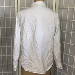Orvis Linen White Beach Coastal Lagenlook Minimalist Blouse Size Medium thumbnail 2