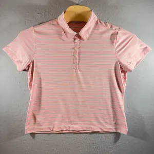 1161 | Nike Golf Fit Dry Striped Performance Polo‎ Shirt Pink Women XL thumbnail 1