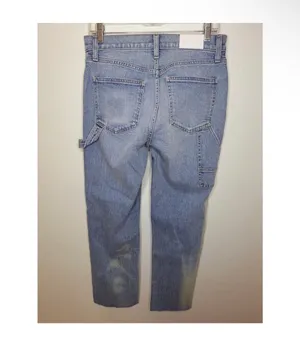 Pistola Women's Size 26 Distressed Cargo Jean Blue Medium Wash Denim Button Fly thumbnail 2
