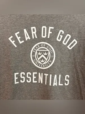 Fear of God University Essentials Tan Crewneck Long Sleeve Cotton Shirt Size 8 thumbnail 3