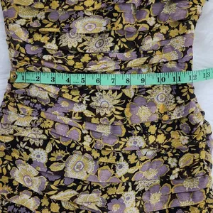 ZARA One Shoulder Floral Mini Dress‎ Size XS Metallic Ruched Multicolor NWT thumbnail 6