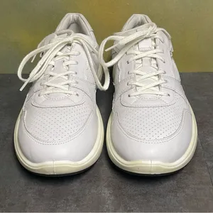 Ecco Perforated White Leather Women's Sneakers Size 10M thumbnail 8