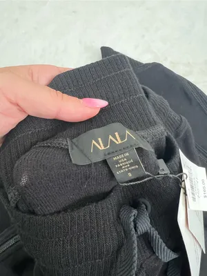 NWT ALALA Black Soft Knit Athletic Joggers Size Small $165 thumbnail 3