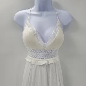 Hello Molly Crochet Lace Dress Womens 4 White Tie Back Summer Beach Vacay Boho thumbnail 15