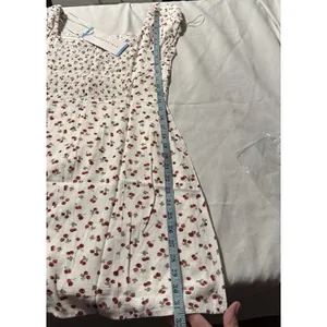 Aeropostale Mini Dress Women L Cherry Print Peasant Top Spring Fashion thumbnail 6