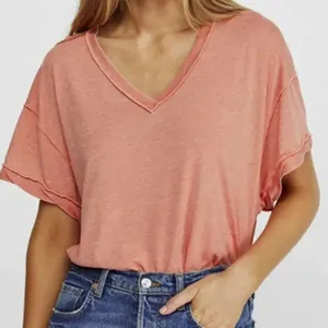 Free People We the Free All Mine orange lightweight short sleeve top size small thumbnail 1