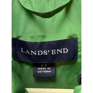 Lands End Blue‎ Quilted Primaloft Puffer Jacket Womens Size S 6-8 Green Lining thumbnail 2