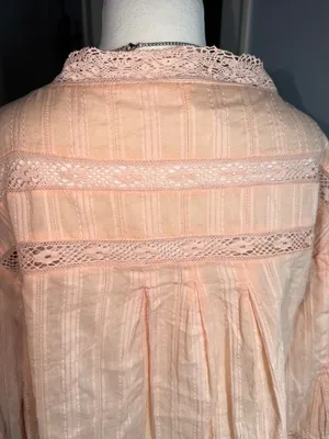 Free People Peach Lace-Trim Tie-Front Crop Top thumbnail 9