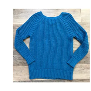 American Eagle Blue Jegging Sweater Medium Chunky Knit Cozy Fall Winter Top thumbnail 3