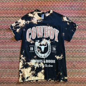 Cowboy & Rodeo Horseshoe Western Graphic Black Tie Dye Tee thumbnail 1